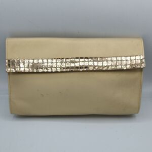 VTG Christian Dior Vinyl Parfums Trousse de Toilette Gold Champagne Bag